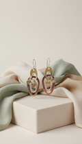 Mixed-Metal Earrings and Linen Scarf Duo